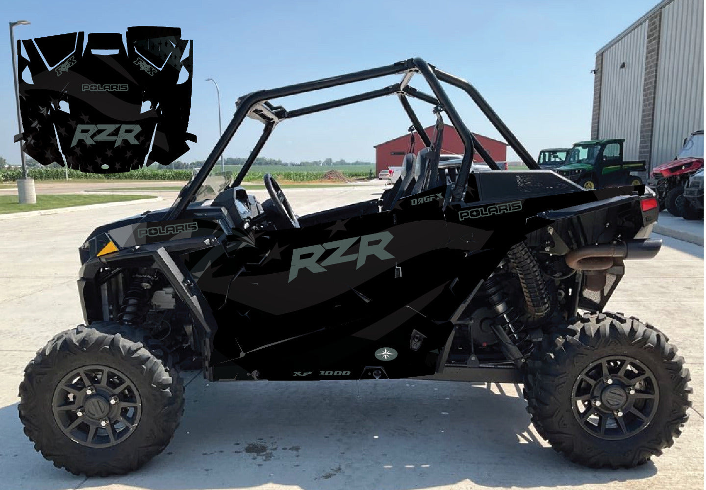 2019 - 2023 Polaris RZR XP 1000 Graphics Kit D69-5 USA Stealth Black