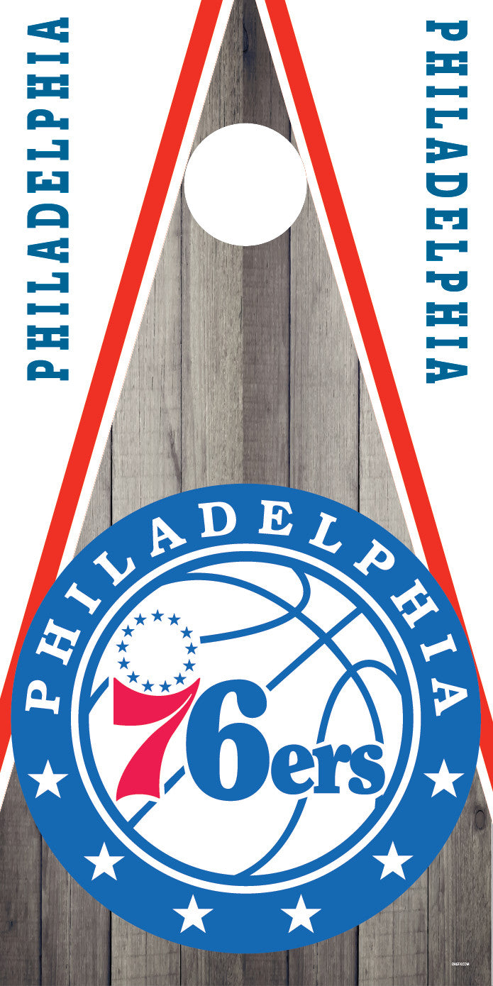 Corn Hole Board Wrap - Philadelphia 76ers D2 Set Cornhole