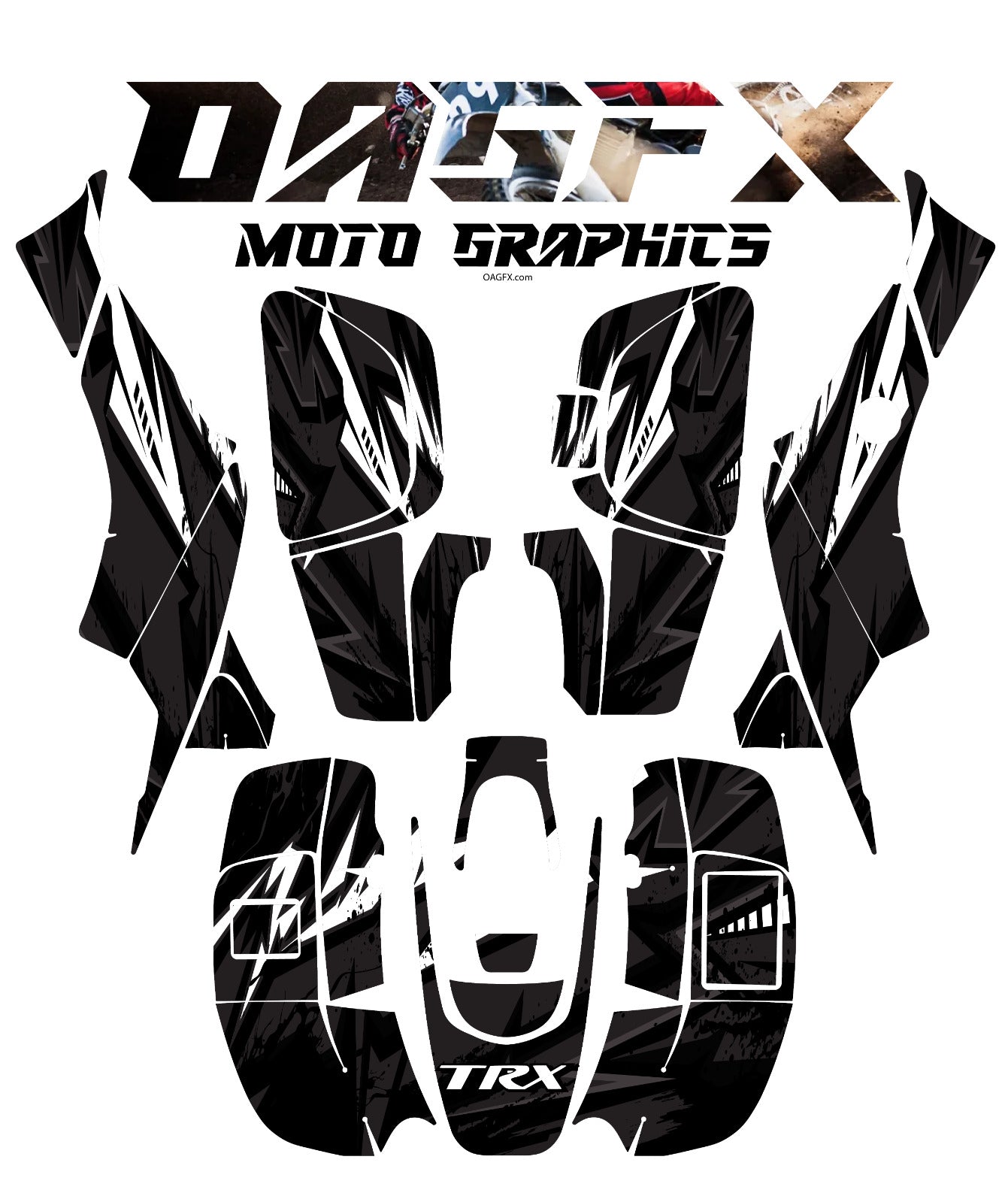 2008-2018 Honda TRX 400 EX Graphics Kit - Pro Ed D9-6 Black