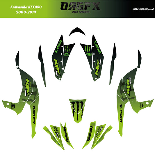 2008-2014 Kawasaki KFX 450 AI Pre Made Customizable Design Vector DMON-1 Monster