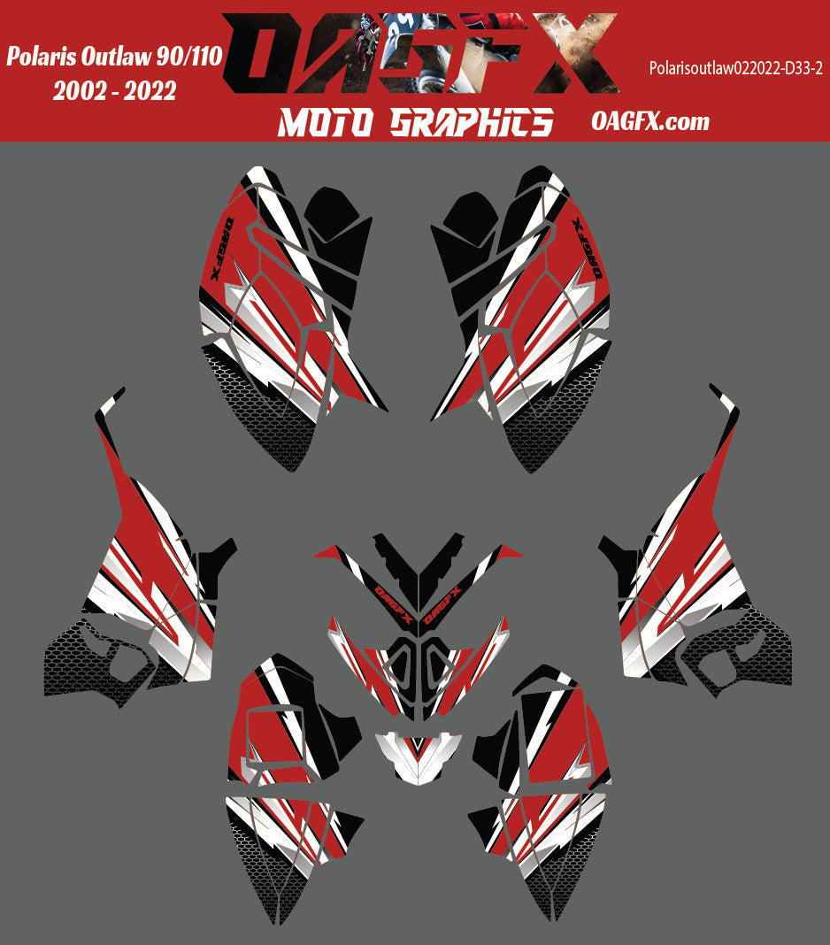 2002-2022 Polaris Outlaw 90 110  Vector template w/ Pre Made Design D33-2