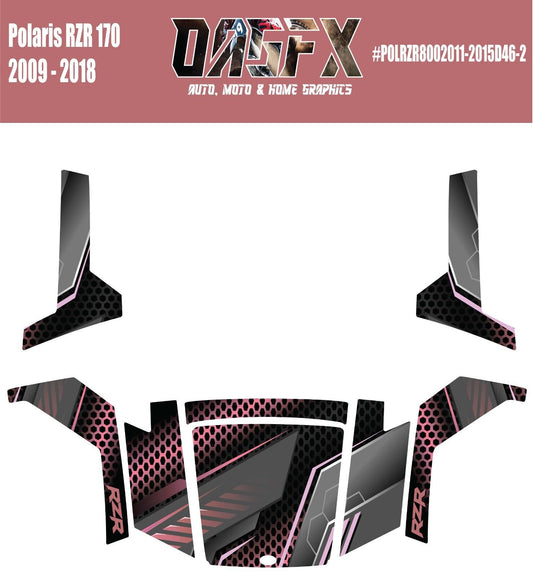 2009 - 2018 Polaris RZR 170 UTV Graphics Kit D46-2 Pink