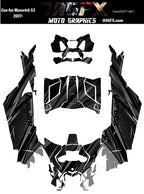 2017 - 2024 Can Am X3 Maverick Graphics Kit  Pro Edition D62-1 Black/Grey