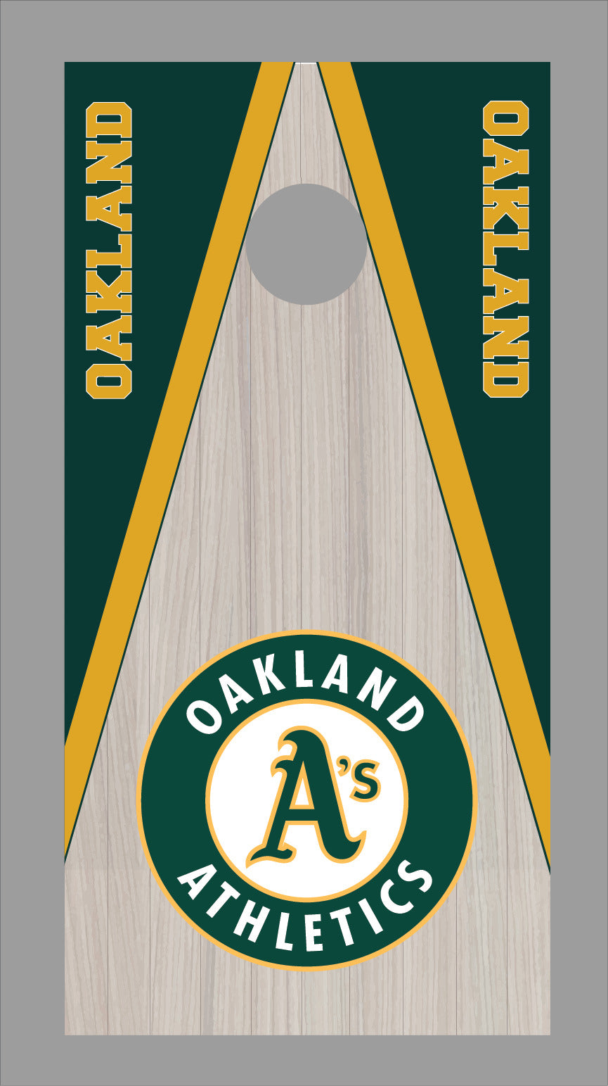 Corn Hole Board Wrap - Oakland A's Athletics Set Cornhole