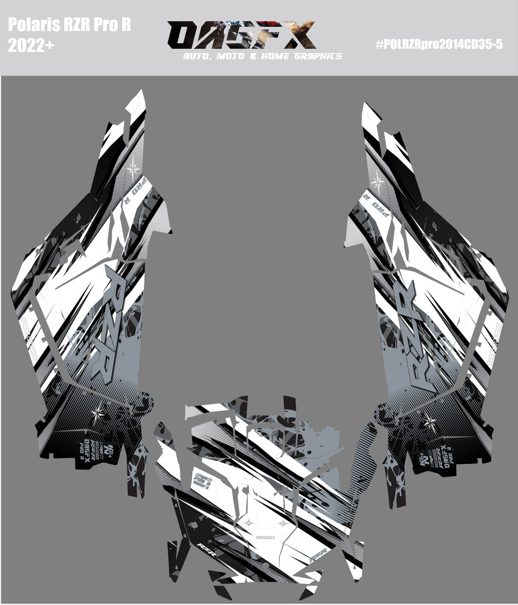 2022-2024 Polaris RZR Pro R OAGFX Graphics Kit D35-5 Gray