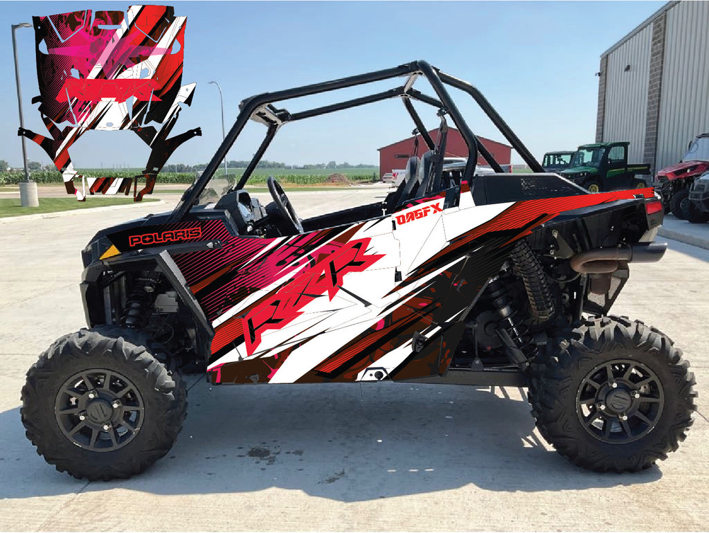 Red Rzr Deco 2019 - 2023 Polaris RZR XP 1000 Graphics Kit D35-2 Red OAGFX