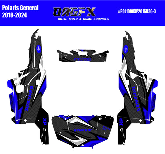 2016 - 2024 Polaris General XP 1000 Graphics Kit D36-3