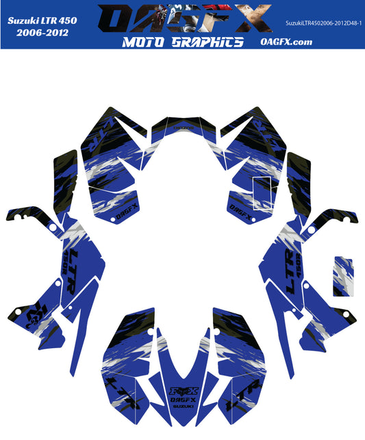 2006 - 2012 Suzuki LTR 450 Graphic Kit Wrap- Pro Ed D48-1 Blue