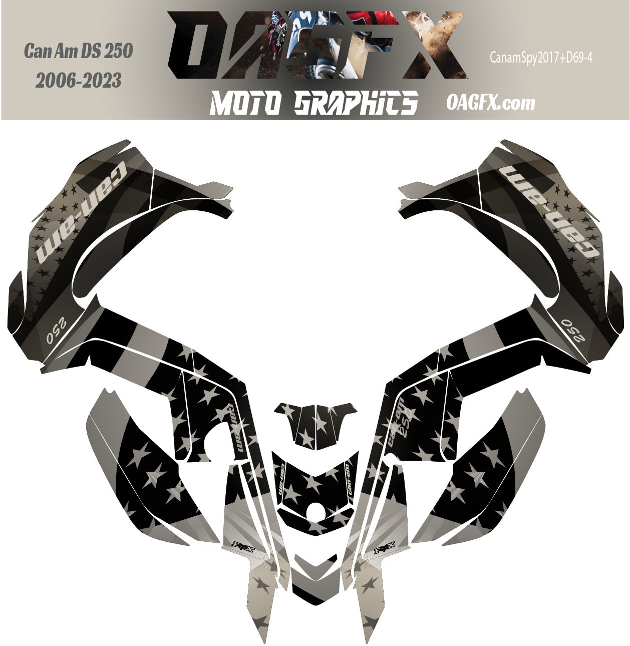 Can Am DS 250 2006-2023 AI Pre Made Customizable Design Vector D69-4