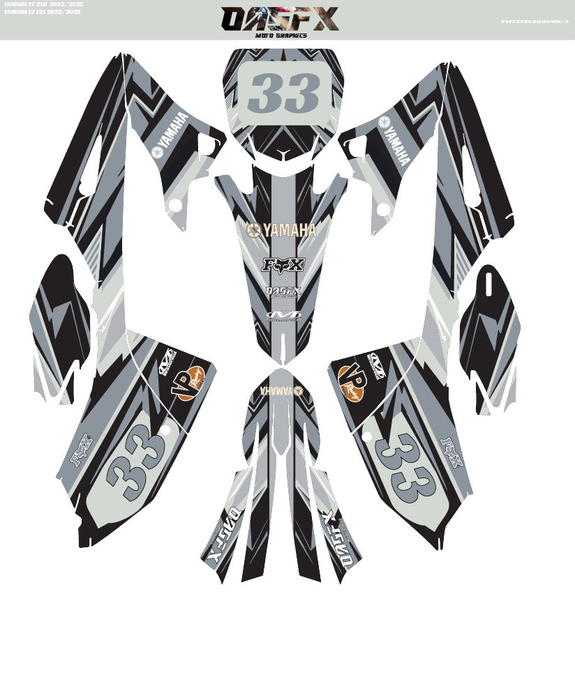 2022-2025 Yamaha YZ 125 250 YZ OAGFX  Graphic Kit - Pro Ed DMK-3