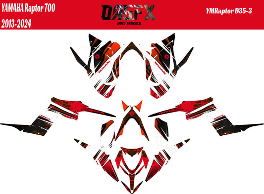 2013 - 2024 Yamaha Raptor 700 Graphics Kit D35-3