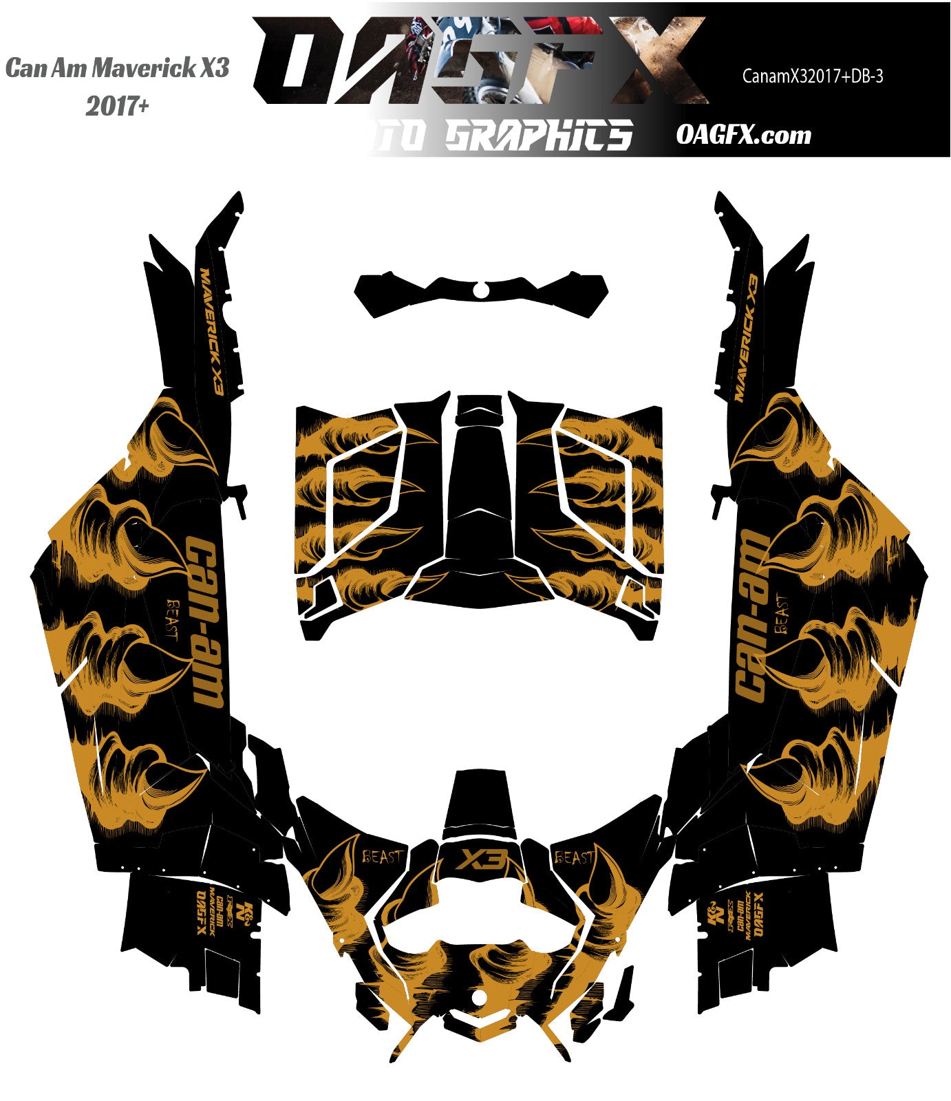 2017-2024 Can Am X3 Maverick Graphics Kit  Pro Edition DB-3 Beast