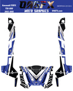 2012 -2015 Kawasaki Teryx 4 750 800 Graphic Kit Pro Edition D33-2 Blue