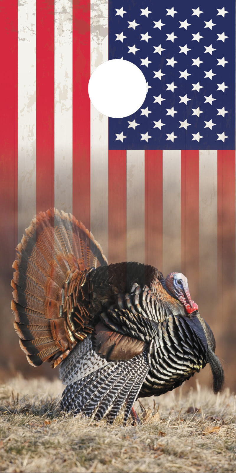 Corn Hole Board Wrap - American Flag Turkey Hunting Set Cornhole D5