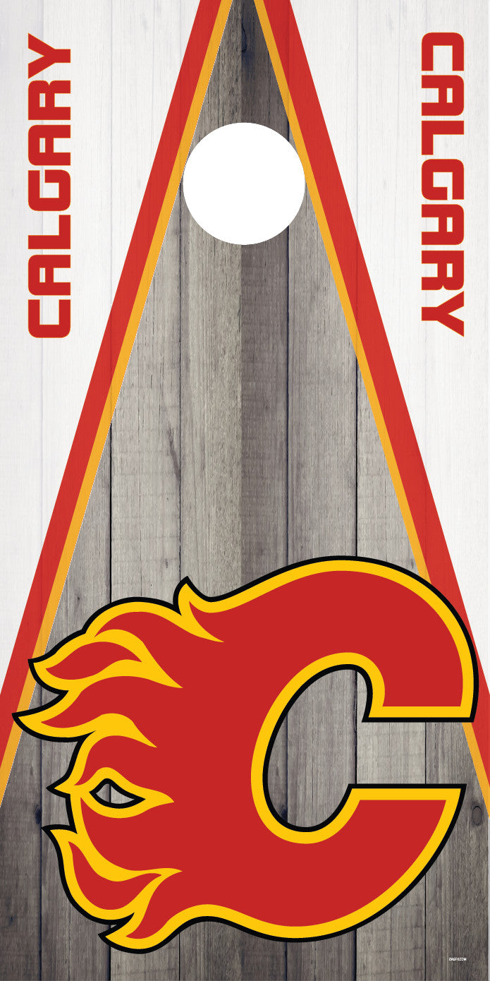 Corn Hole Board Wrap - Calgary Flames Set Cornhole