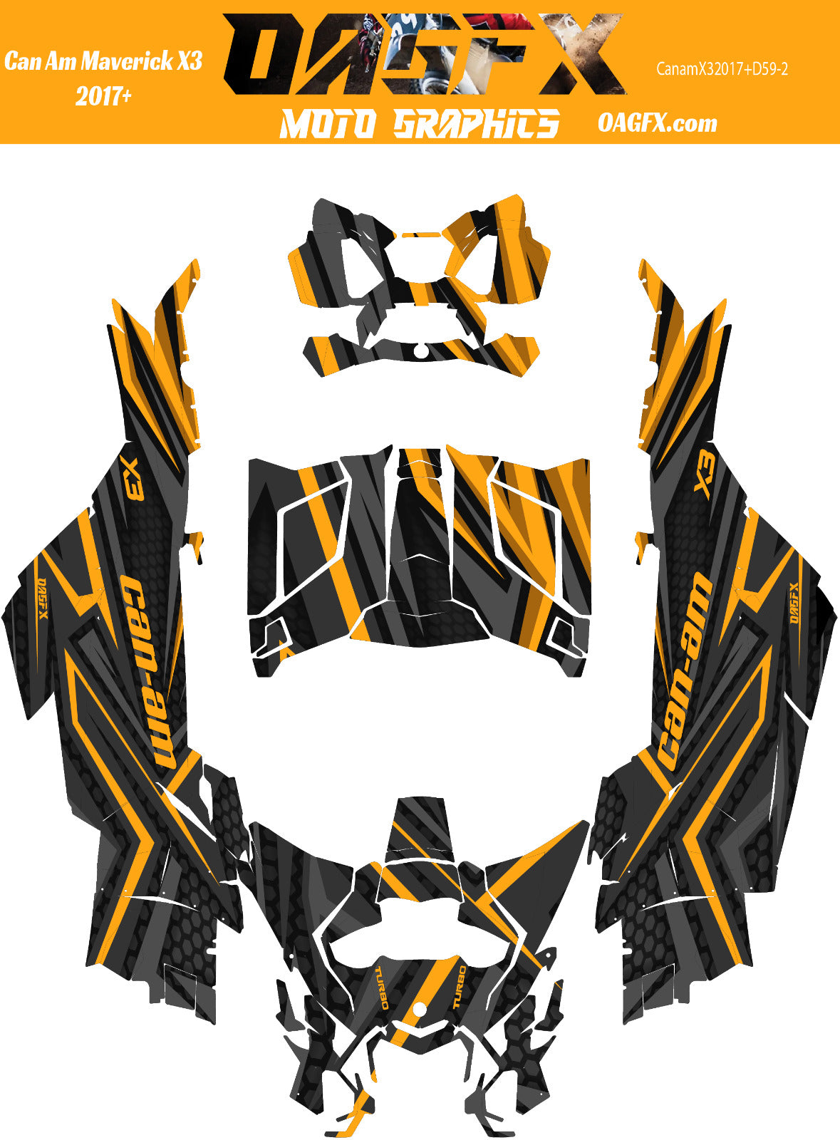 Can Am Maverick X3 2017+ AI Pre Made Customizable Design Vector D59-2