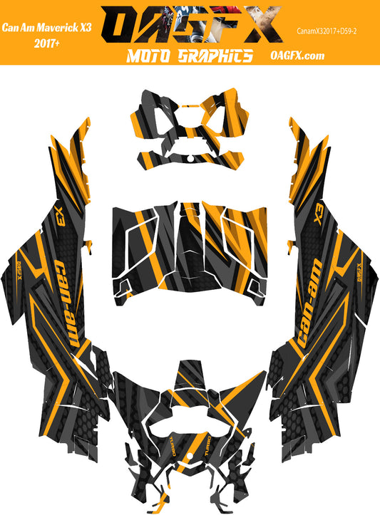 Can Am Maverick X3 2017+ AI Pre Made Customizable Design Vector D59-2