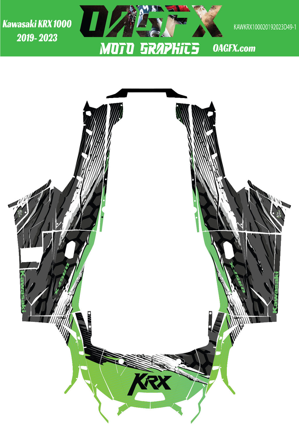 2019 - 2023 Kawasaki Teryx KRX 1000 Graphic Kit - Pro Edition D49-1 Green