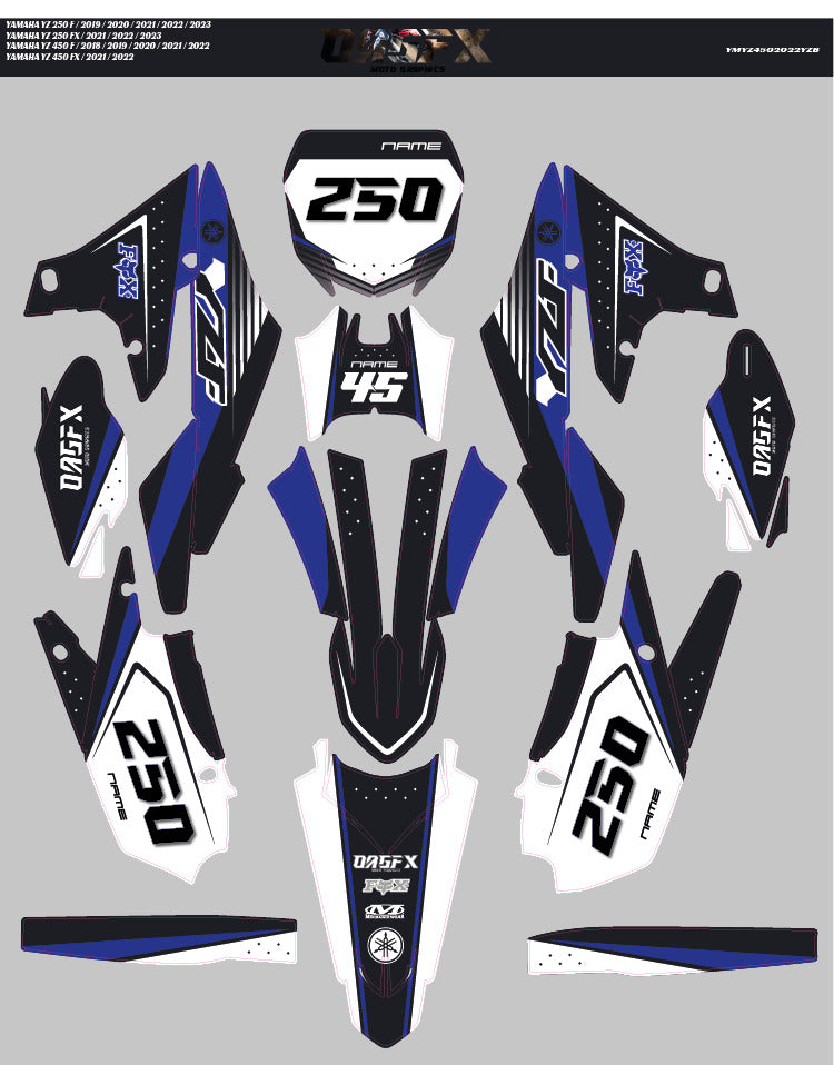 2018 - 2023 Yamaha YZ 250F and 2018 - 2022 450F Graphic Kit - Pro Ed