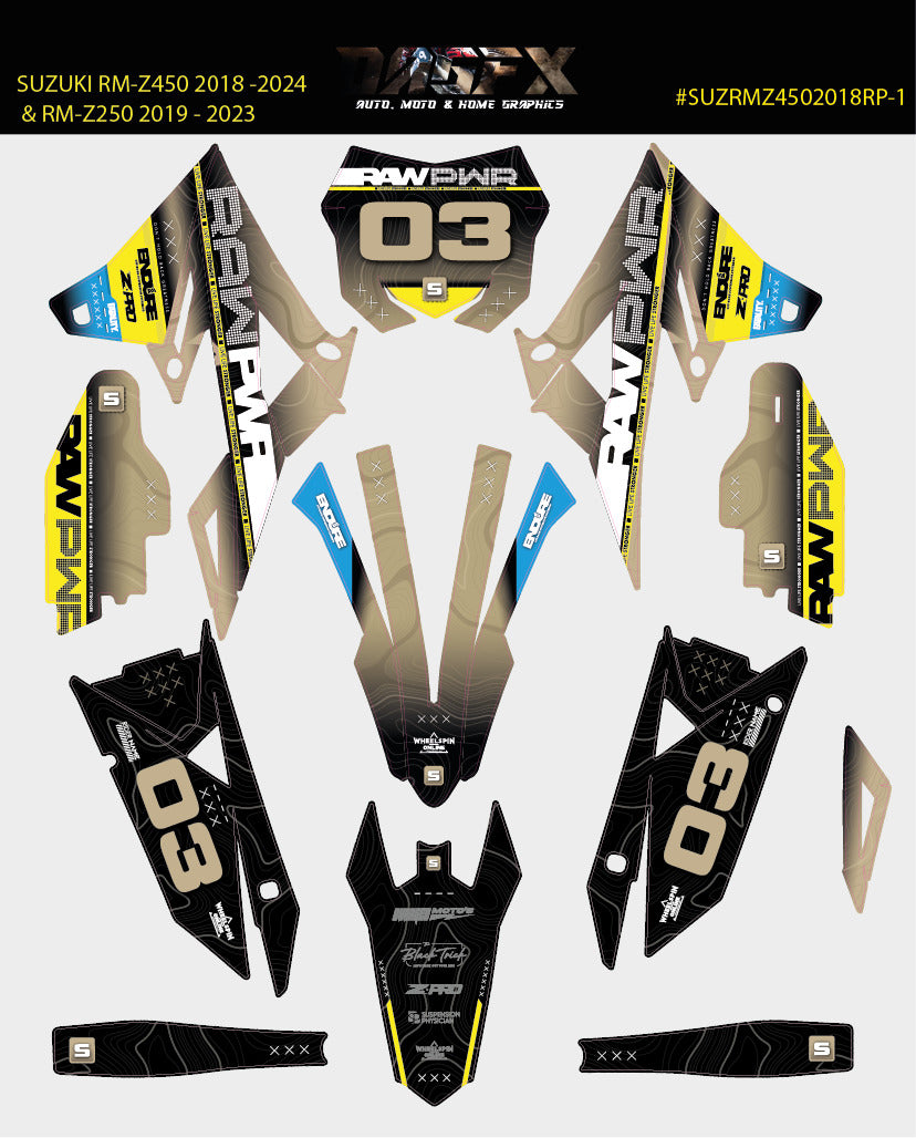 2018-2024 Suzuki RM*Z 450 2019-2023 RM-Z 250  Graphic Kit - Pro Ed DRP-1