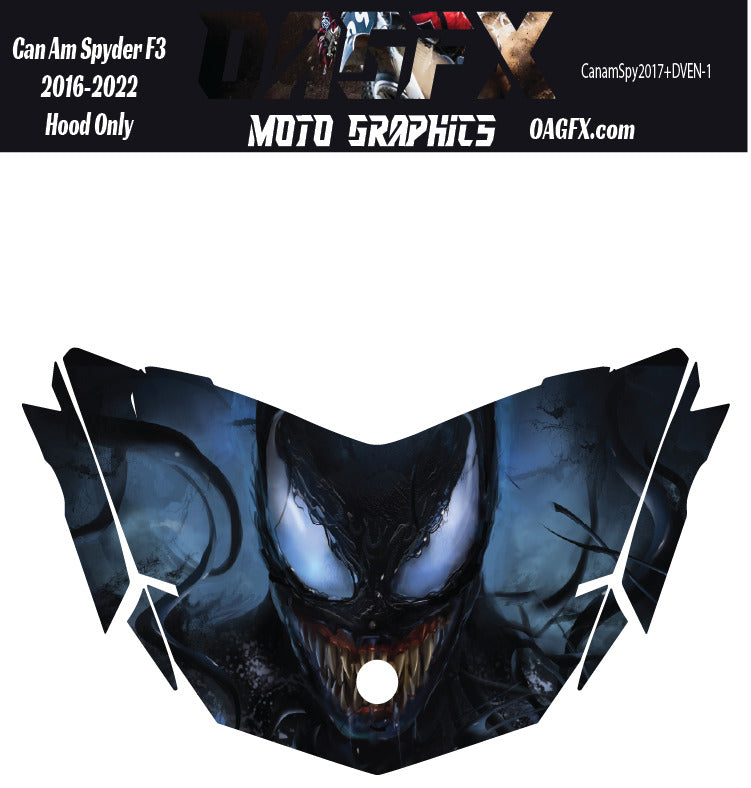 2016 - 2022 Can Am Spyder F3 Hood Graphic  Pro Edition DVen-1 Venom