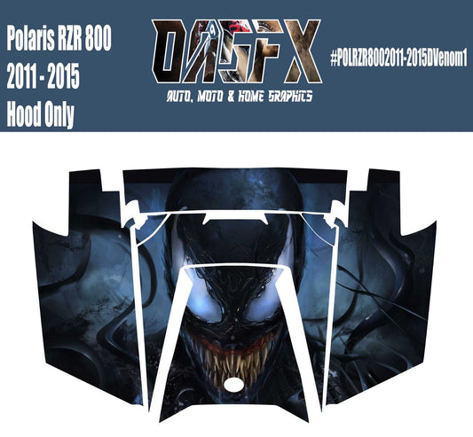 2011 - 2015 Polaris RZR 800 UTV Hood Graphic Decal Venom