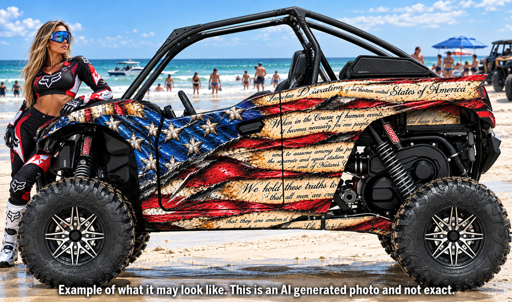 2019 - 2023 Kawasaki Teryx KRX 1000 USA Flag Graphic Kit Demon USA Patriot