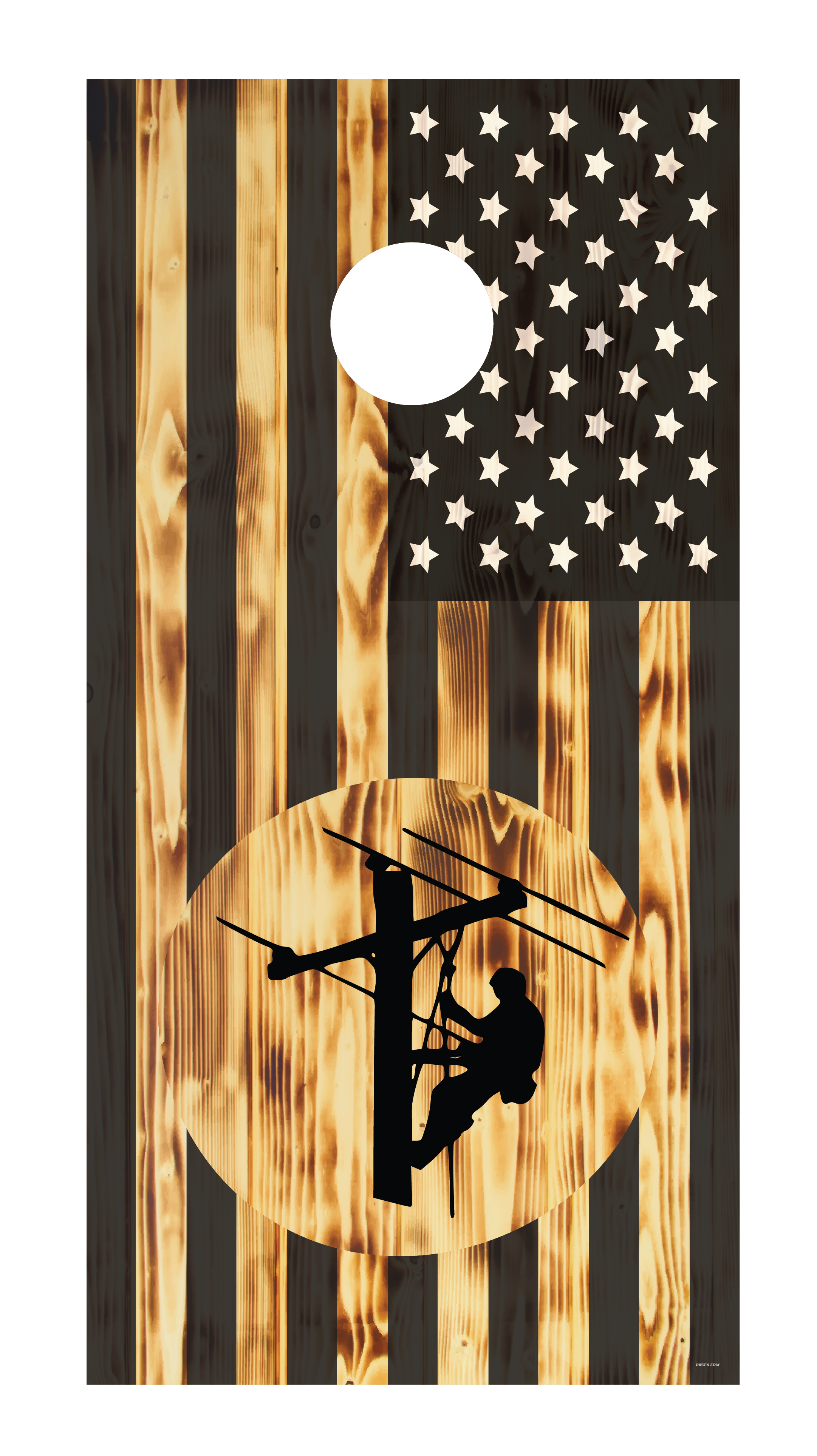 Pole Workers Cornhole Board Skins (Pair)