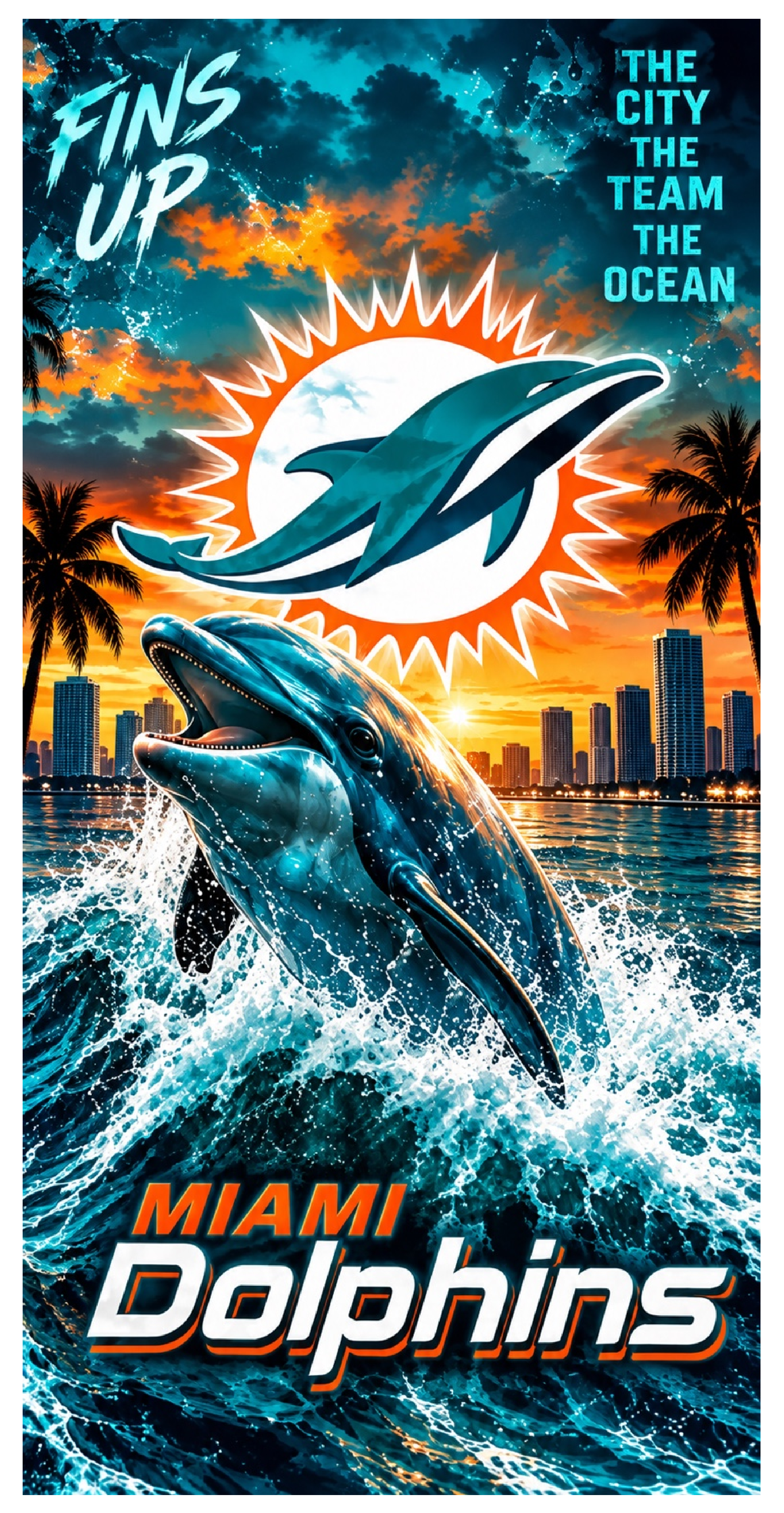 Corn Hole Board Wrap Skin - Miami Dolphins Cornhole