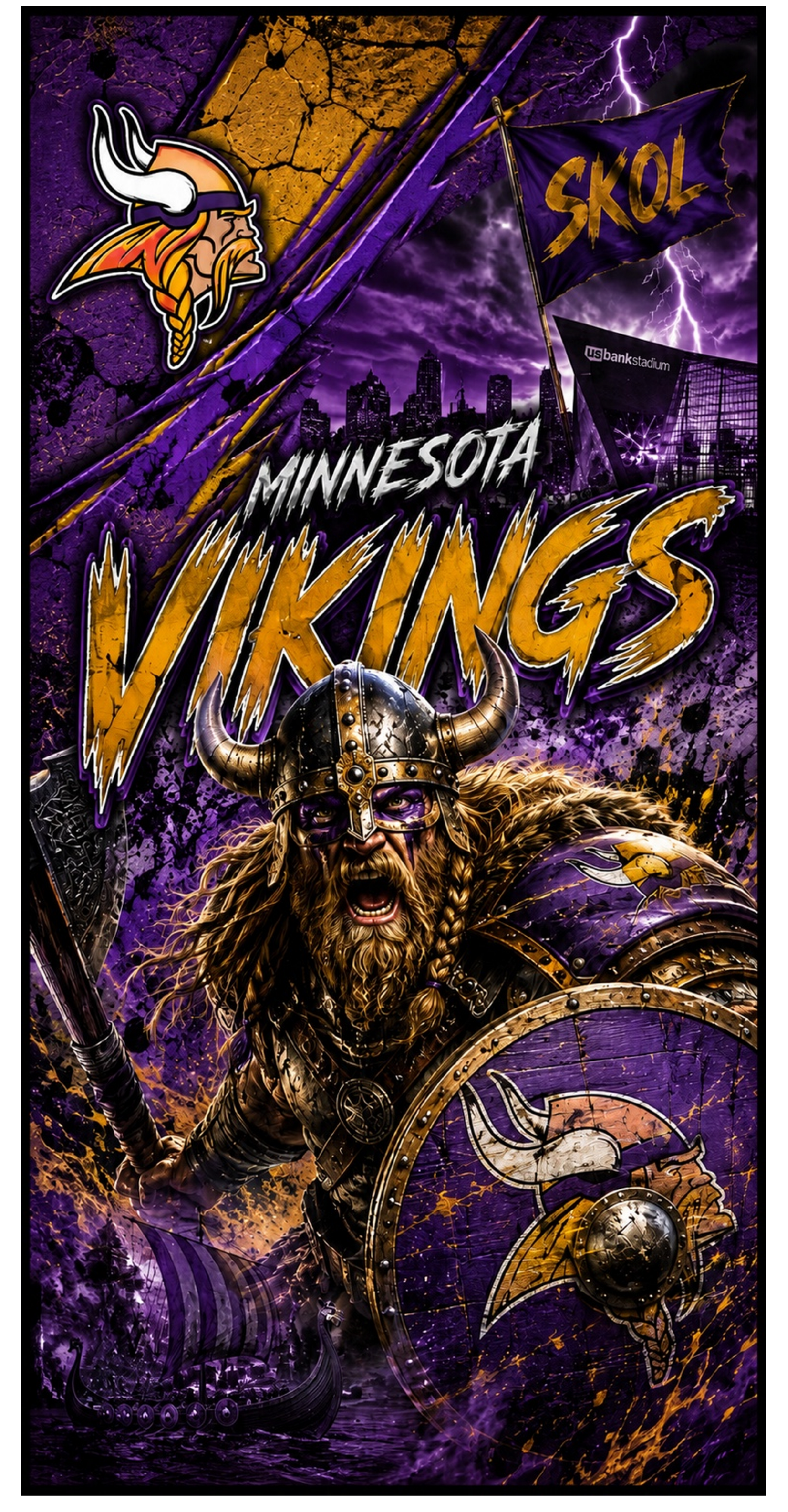 Corn Hole Board Wrap Skin - Minnesota Vikings  Cornhole