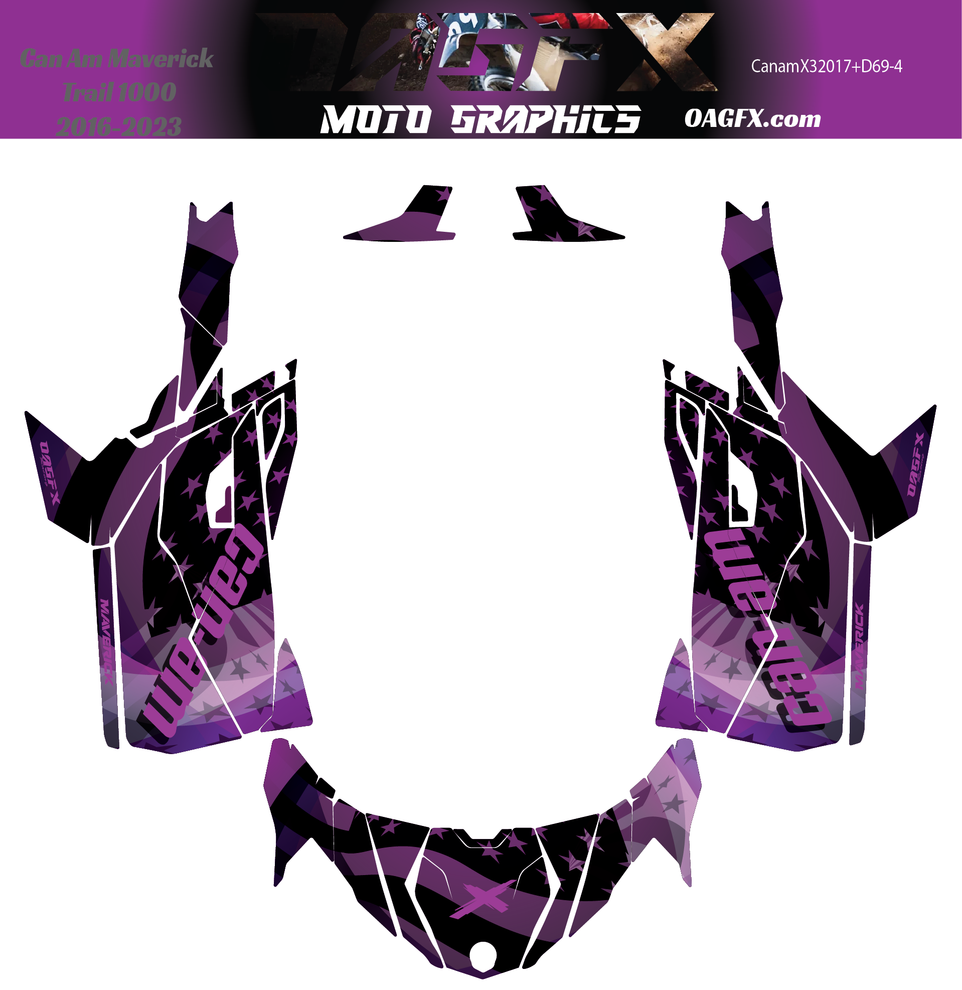 2016-2023 Can Am Maverick Trail 1000 Graphics Kit D69-4 USA Flag