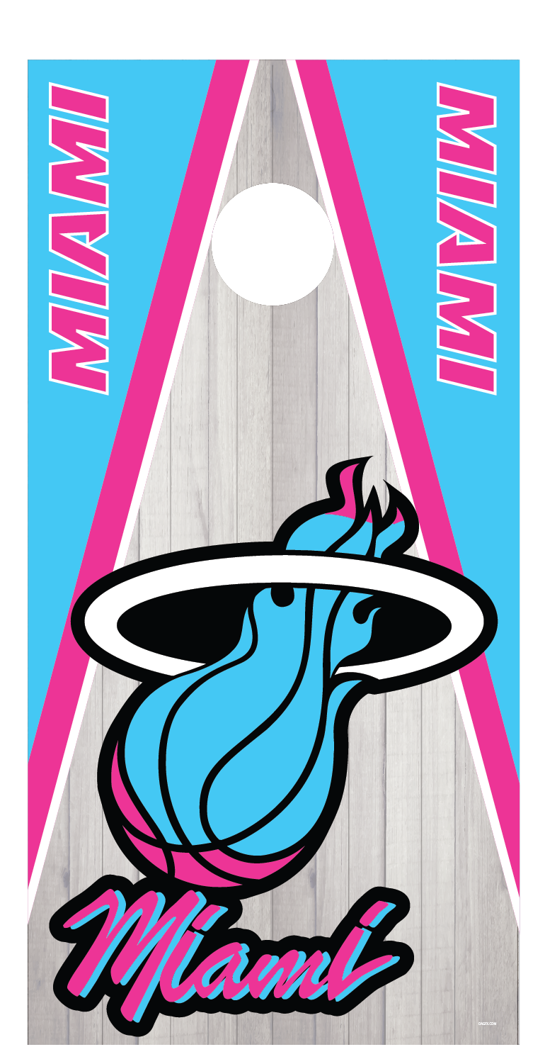 Miami Heat Cornhole Board Skins (Pair)
