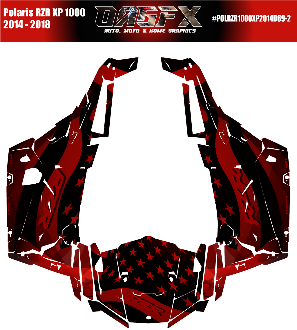 2014 - 2018 Polaris RZR XP 1000 Graphics Kit D69-2 USA Flag Holographic Available