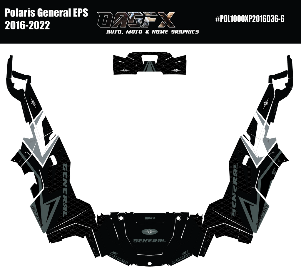 2016-2022 Polaris General EPS 1000 Graphics Kit D36-6 Stealth