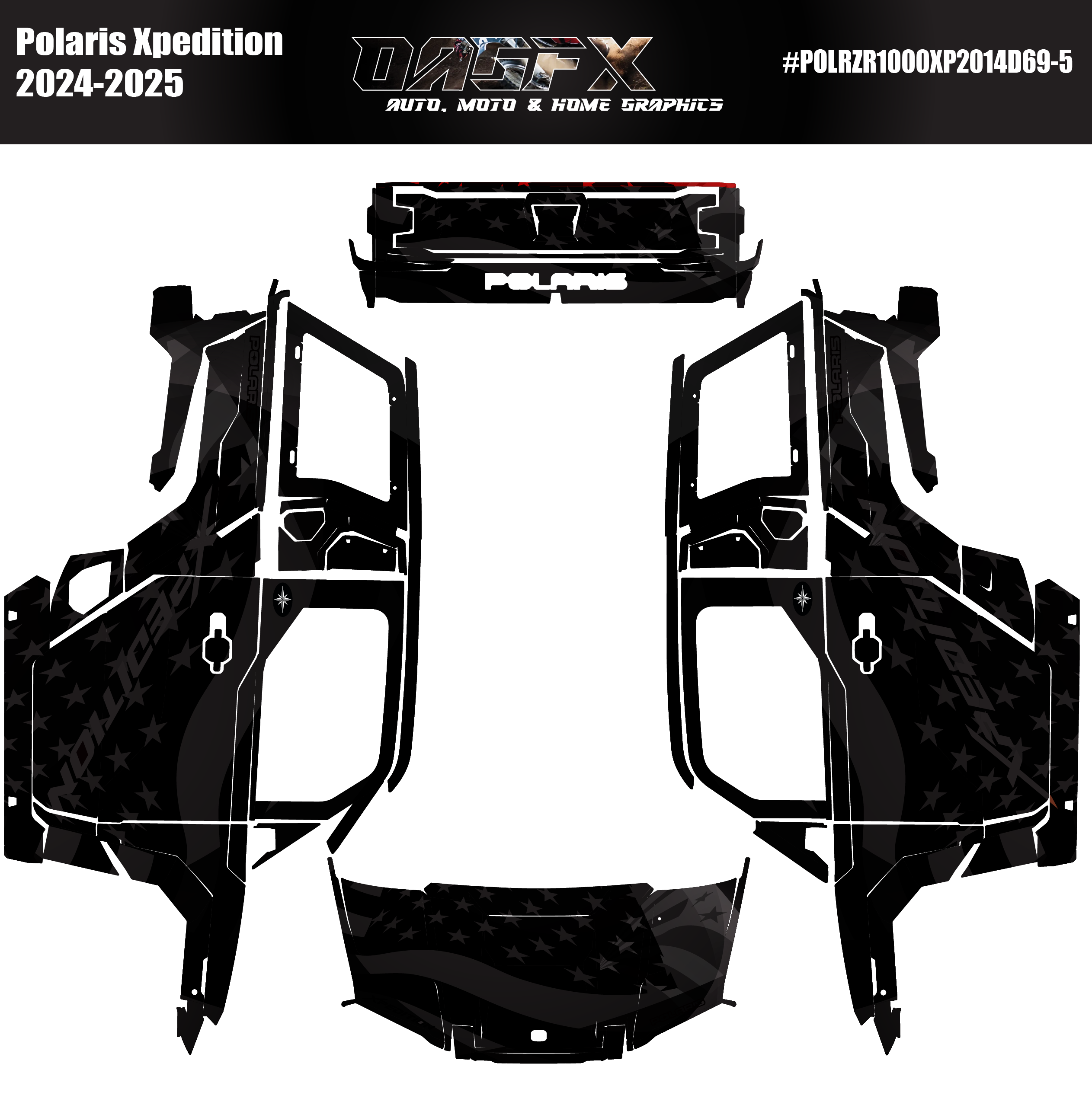 2024-2025 Polaris Xpedition Graphics D69-5 USA Flag