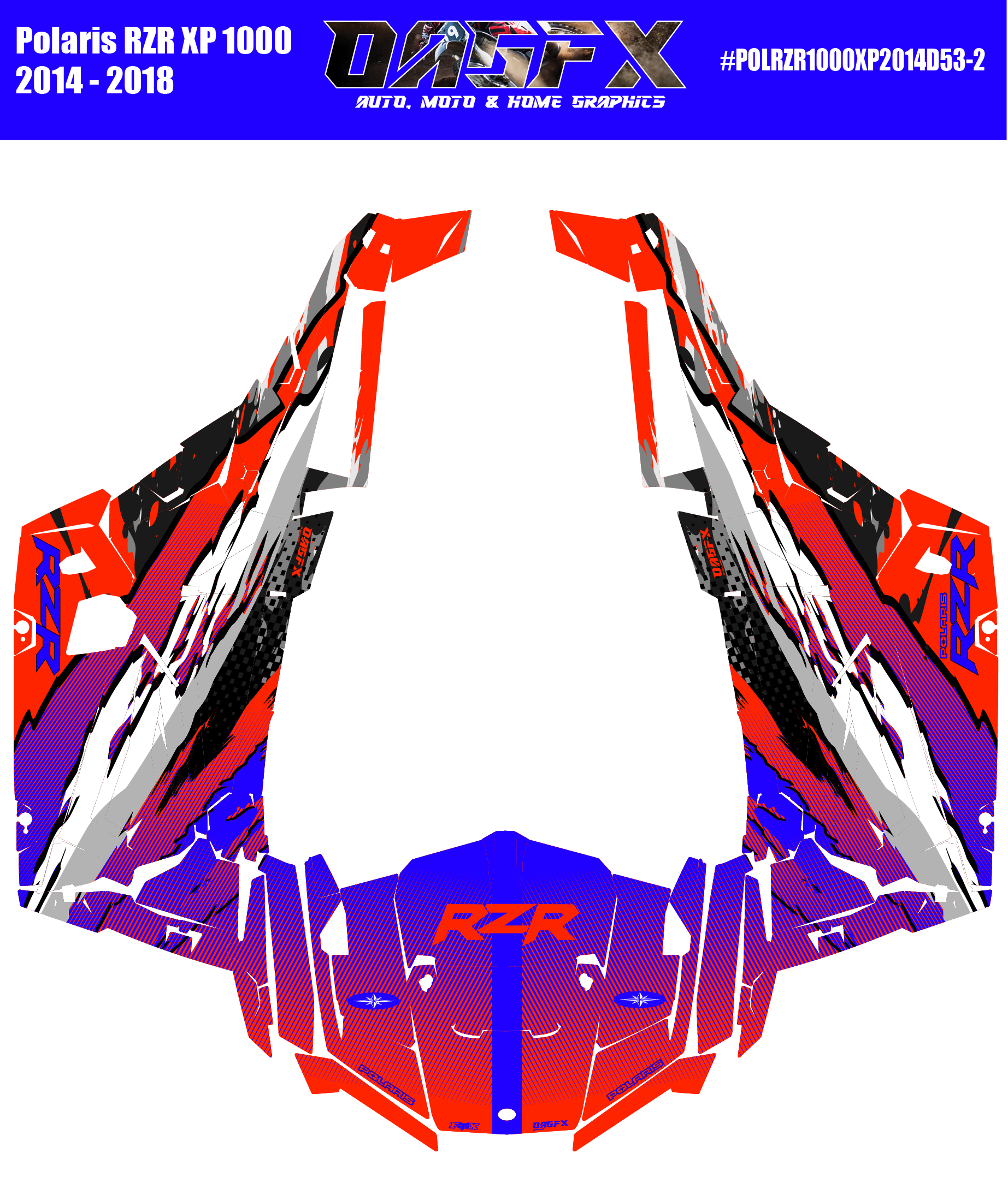 2014 - 2018 Polaris RZR XP 1000 Graphics Kit D53-2 Wild