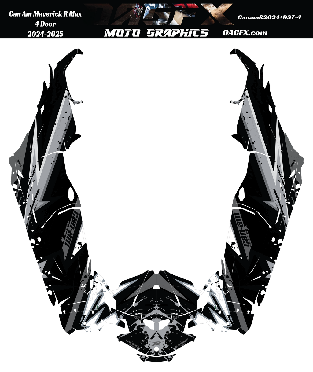 2025 Can Am Maverick R Max 4 Door Graphics Kit   D37-4 Stealth  OAGFX Racing