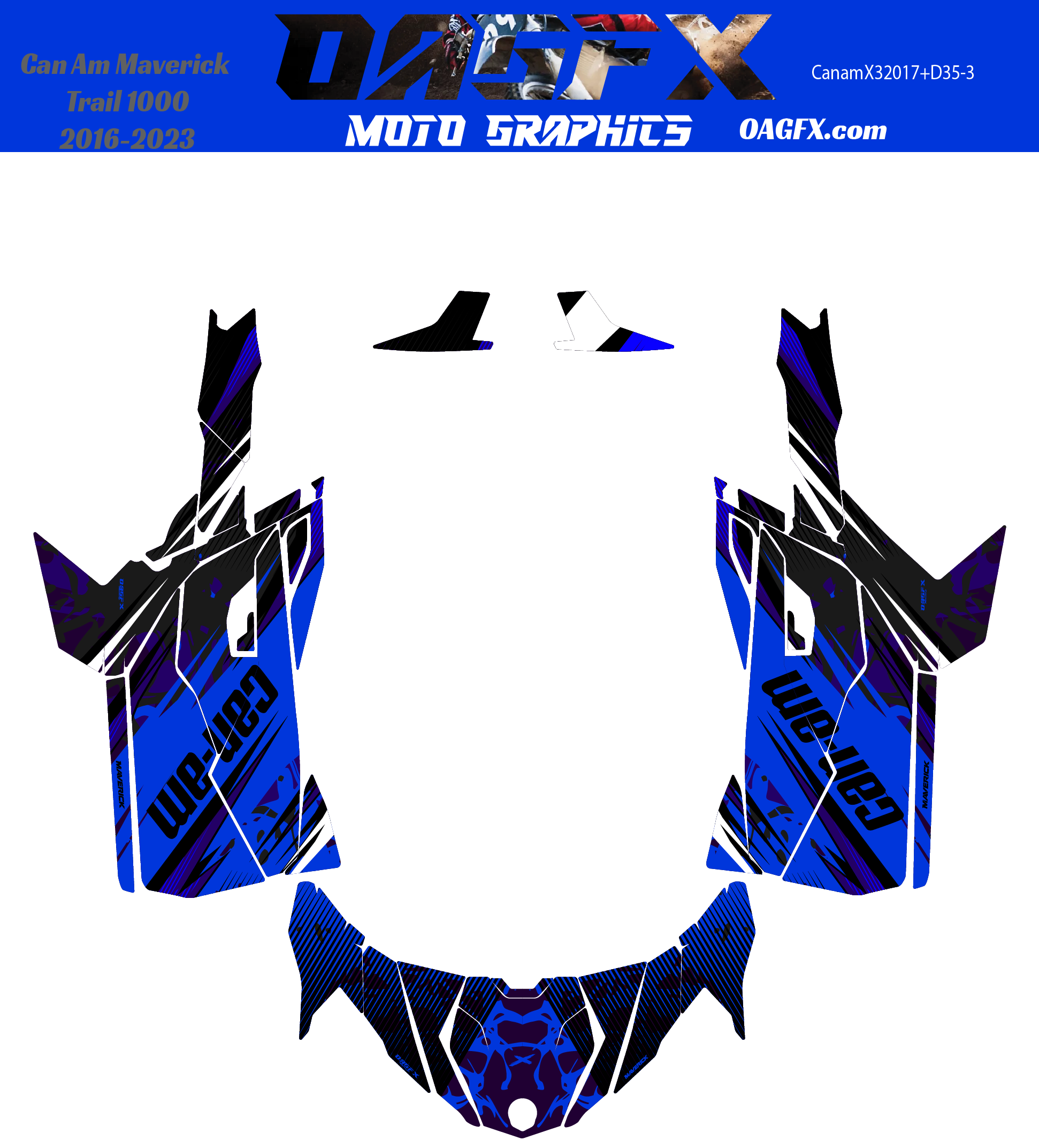 2016-2023 Can Am Maverick Trail 1000 Graphics Kit D35-3
