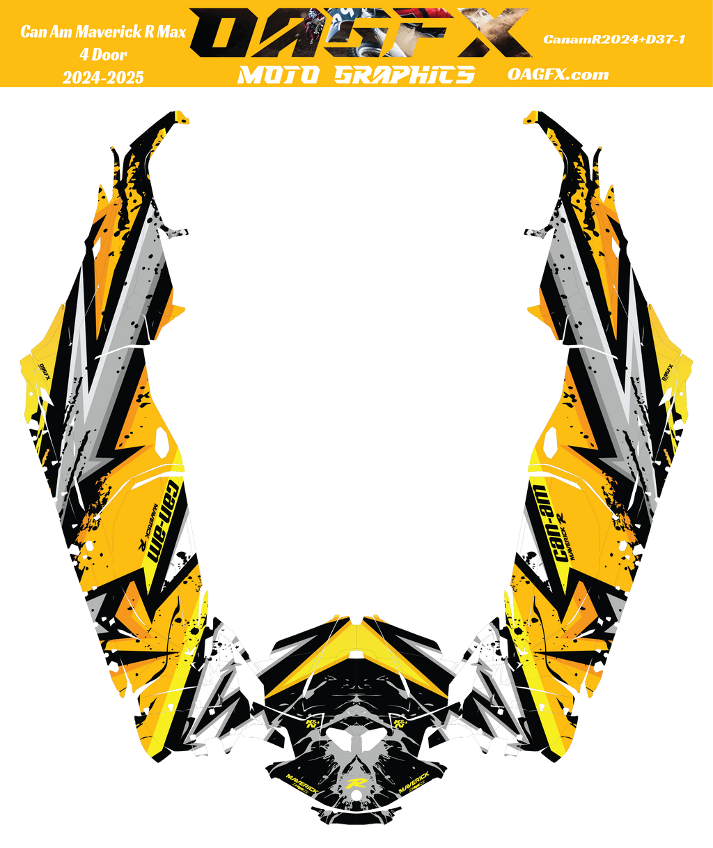2025 Can Am Maverick R Max 4 Door Graphics Kit   D37-1  OAGFX Racing