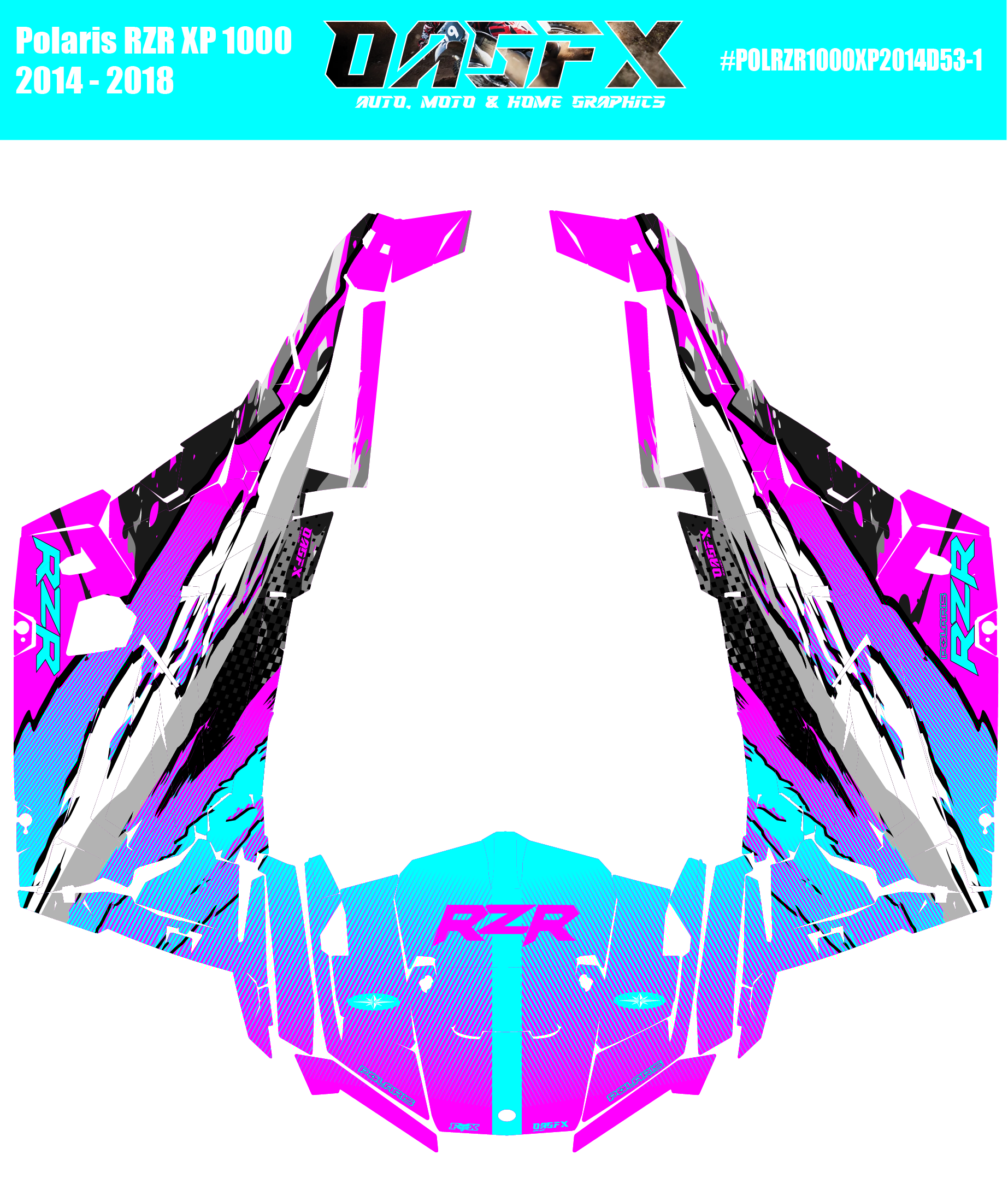 2014 - 2018 Polaris RZR XP 1000 Graphics Kit D53-1 Wild