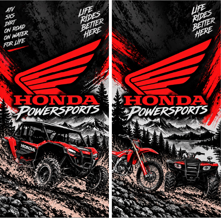 Honda Powersports Cornhole Board Skins / Wrap (Pair)