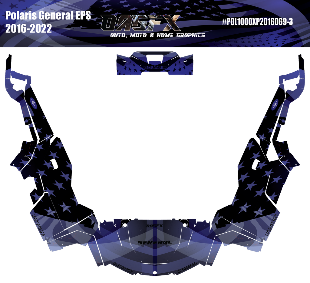 2016-2022 Polaris General EPS 1000 Graphics Kit D69-3 USA