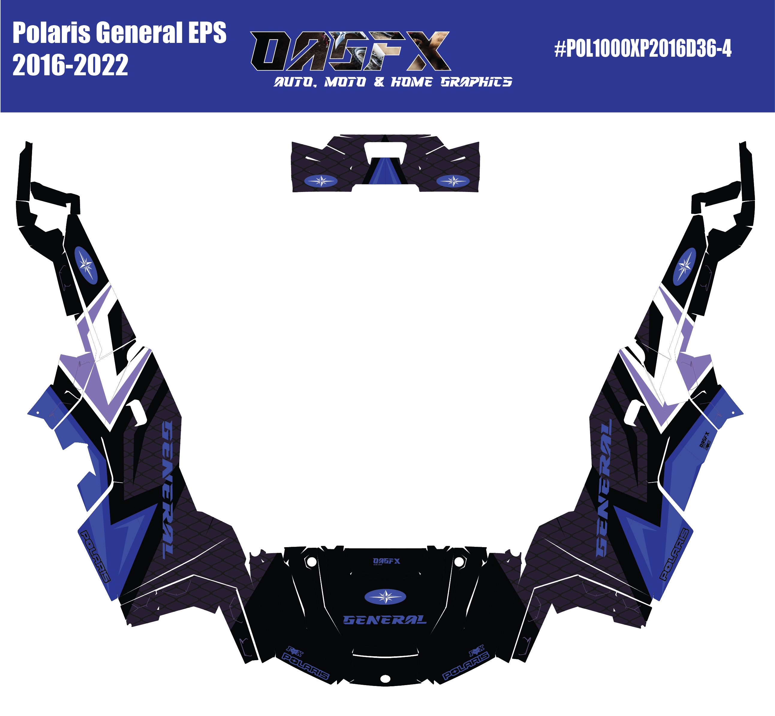2016-2022 Polaris General EPS 1000 Graphics Kit D36-4