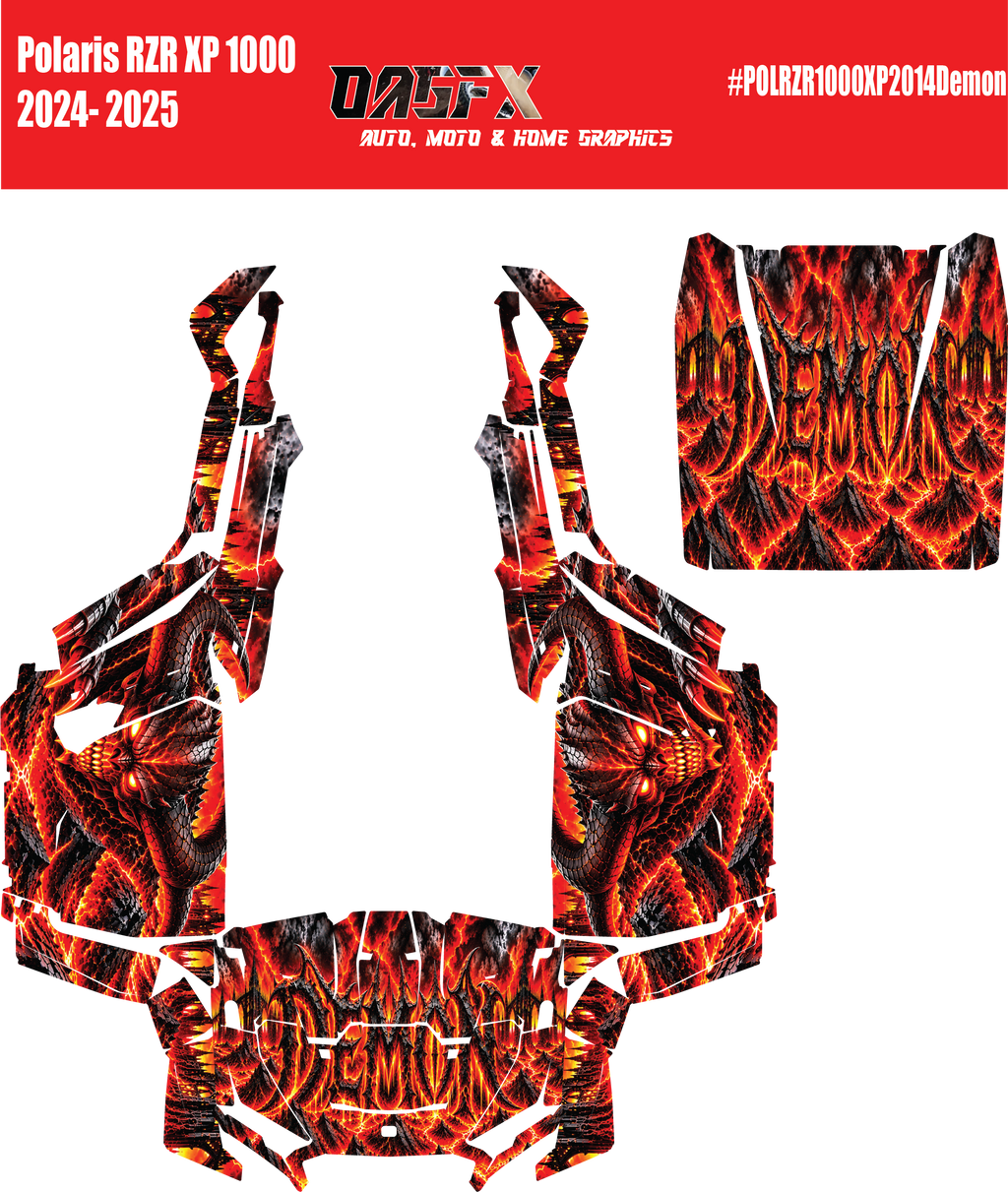 2024-2025 Polaris RZR XP 1000 Demon/Devil Graphics Kit Demon