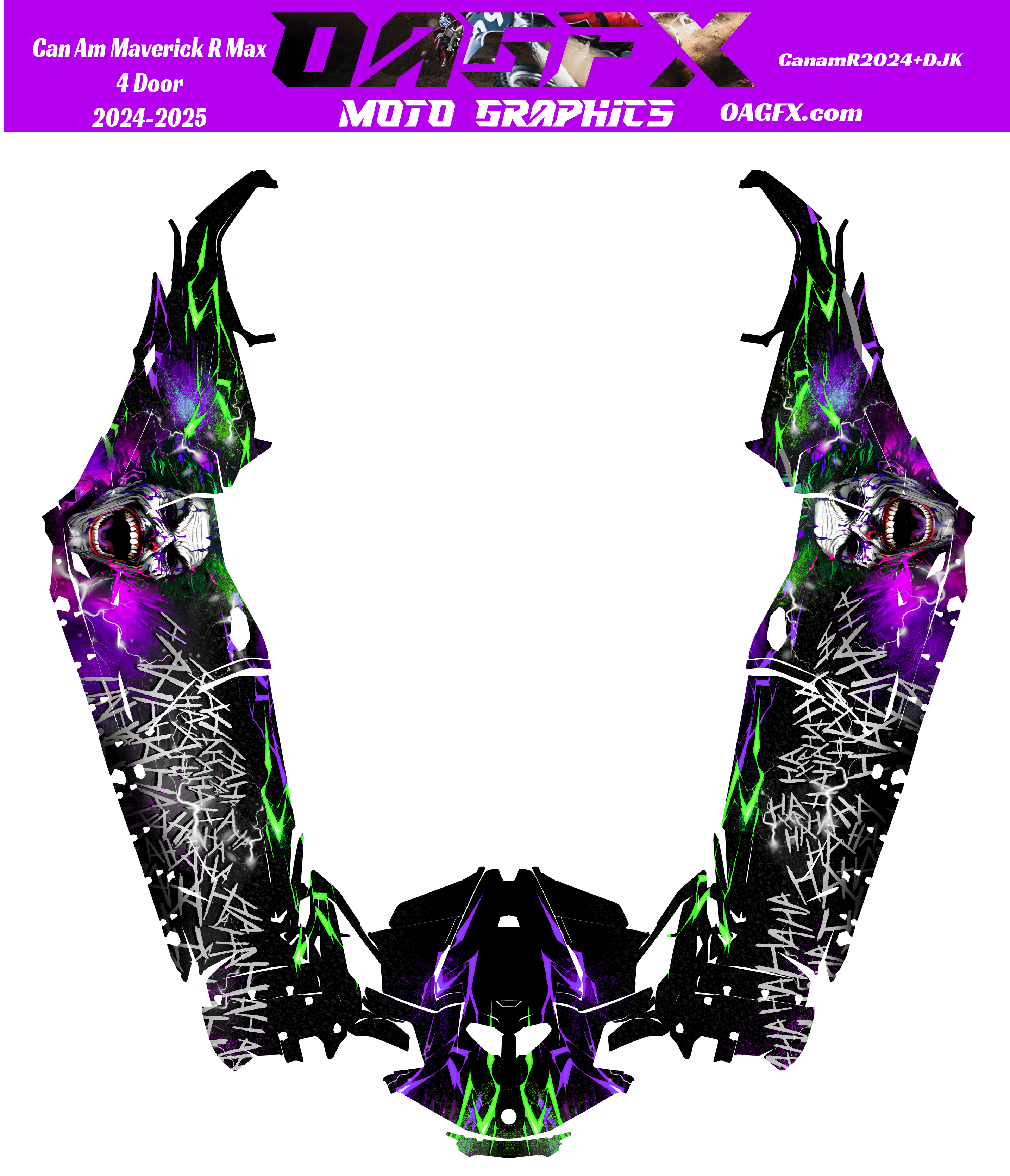 2025 Can Am Maverick R Max 4 Door Joker Graphics Kit DJK Joker
