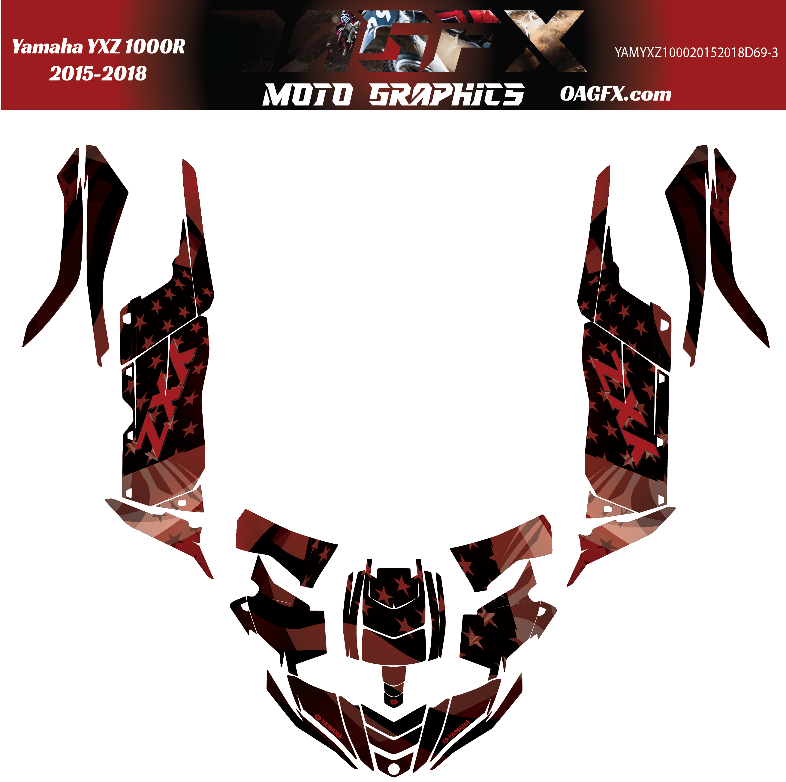 2015 - 2018 OAGFX Yamaha YXZ 1000 Graphics Kit D69-3 USA Flag