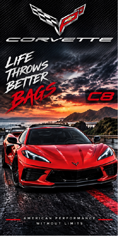 Corn Hole Board Wrap C8 - Corvette Cornhole Skin