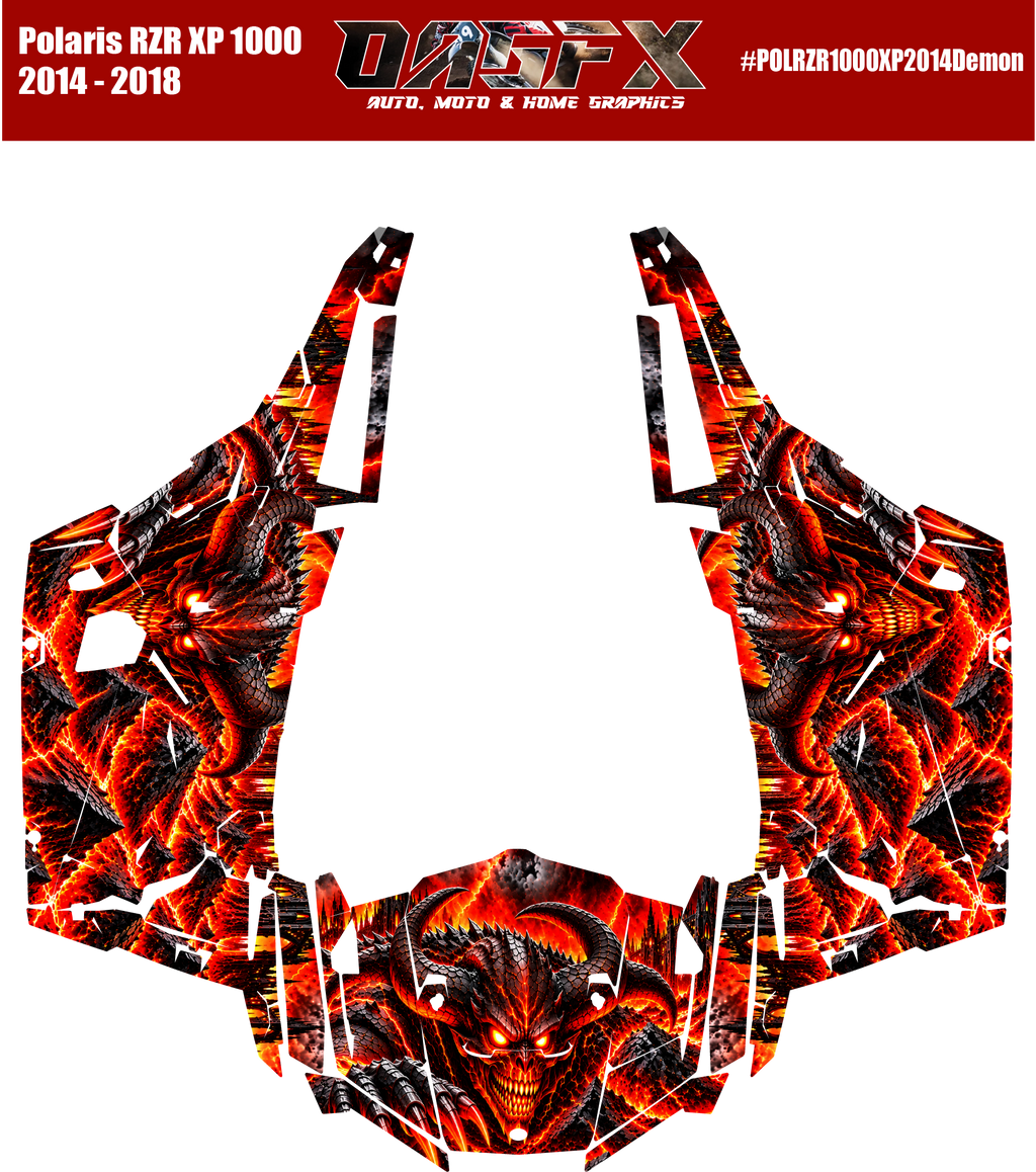2014 - 2018 Polaris RZR XP 1000 Demon/Devil Graphics Kit Demon