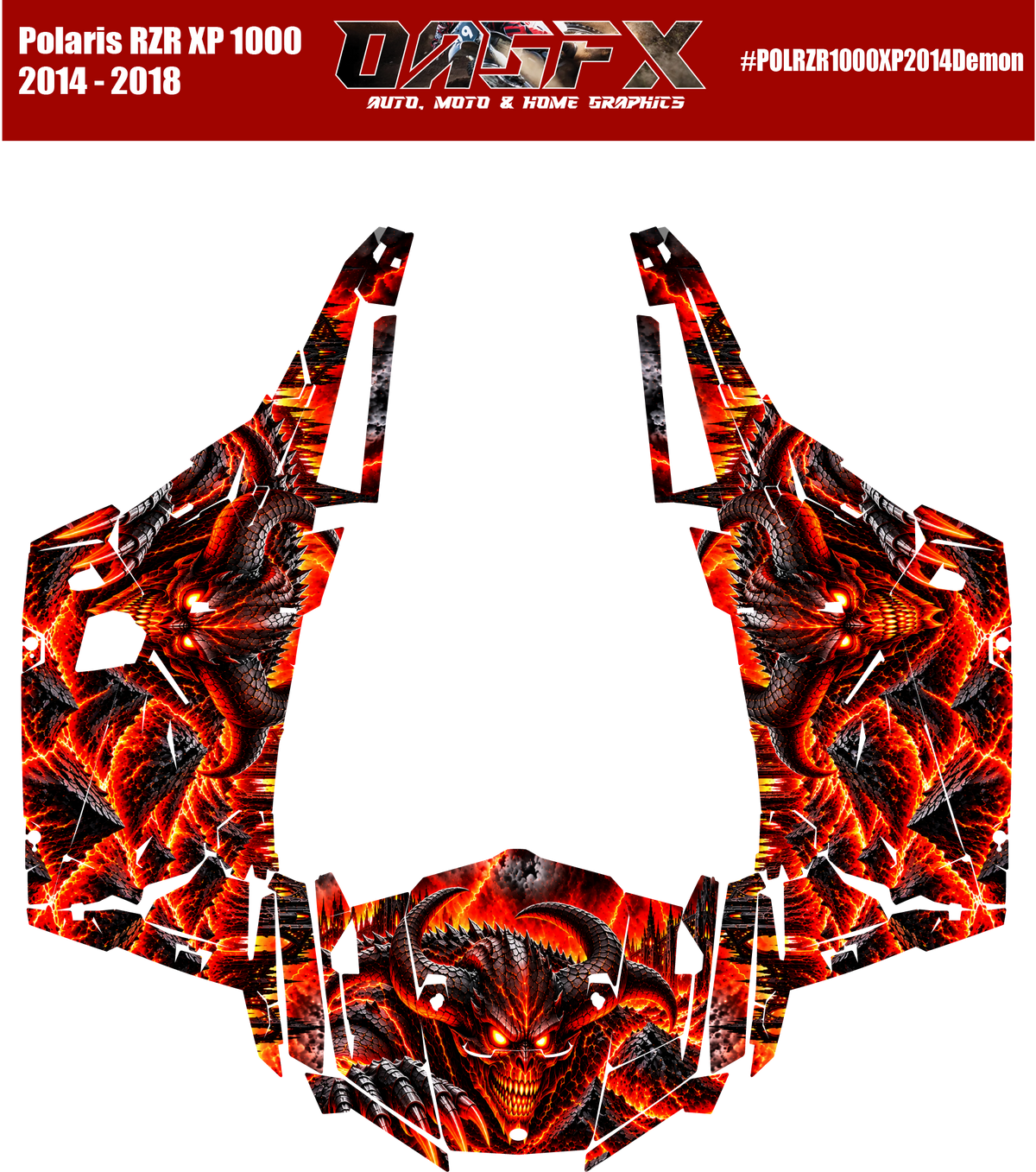 2014 - 2018 Polaris RZR XP 1000 Demon/Devil Graphics Kit Demon