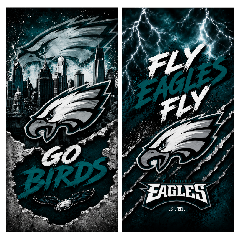 Corn Hole Board Wrap - Philadelphia Eagles Wild Cornhole